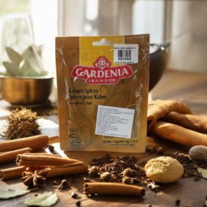 Paquete de Especias para Kabseh (Kabseh Spices) Gardenia Grain D'Or de 50g, mezcla marrón en polvo con canela y anís estrellado.