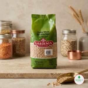 Bolsa de 907 gramos de Trigo Pelado marca Gardenia Grain D’Or. El empaque es verde con una sección transparente que muestra los granos de trigo en el interior.